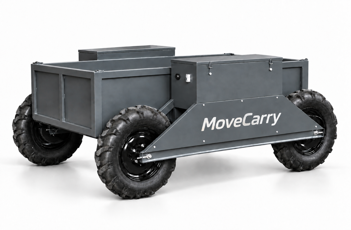 Move Carry 800 remote-controlled electric utility cart with four-wheel drive and a large steel cargo bed
